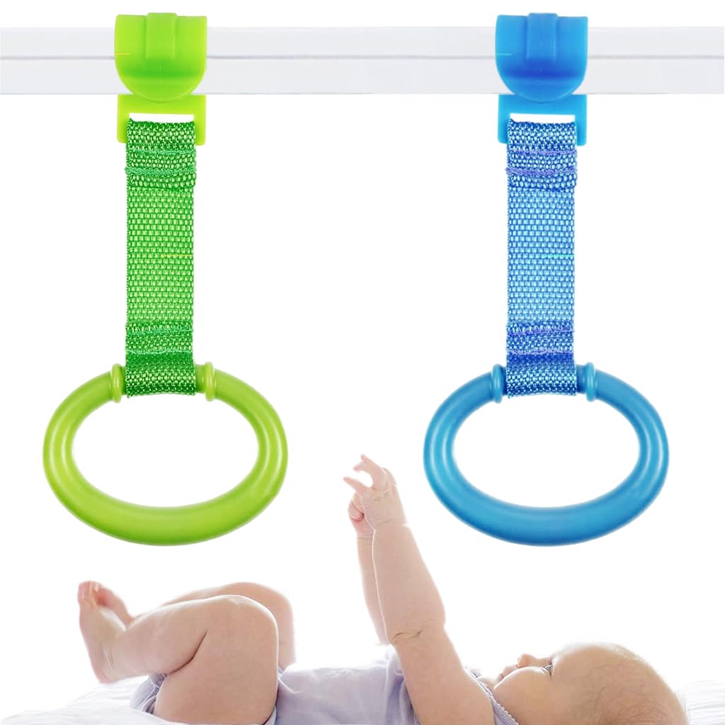 SNOWIE SOFT Baby Pull Up Ring for Crib Standing Assistant Ring Crib Gym Ring for Motor Skills Developing Crib Pull Ring for Toddler Walking Training Tool for Baby 6-18 Months, 2Pcs SNOWIE SOFT Baby Pull Up Ring for Crib Standing Assistant Ring Crib Gym Ring for Motor Skills Developing Crib Pull Ring for Toddler Walking Training Tool for Baby 6-18 Months, 2Pcs